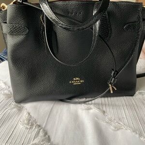 Coach Black Leather Tote Bag